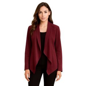 Blank NYC Burgundy Faux Suede Drapey Jacket – Size M